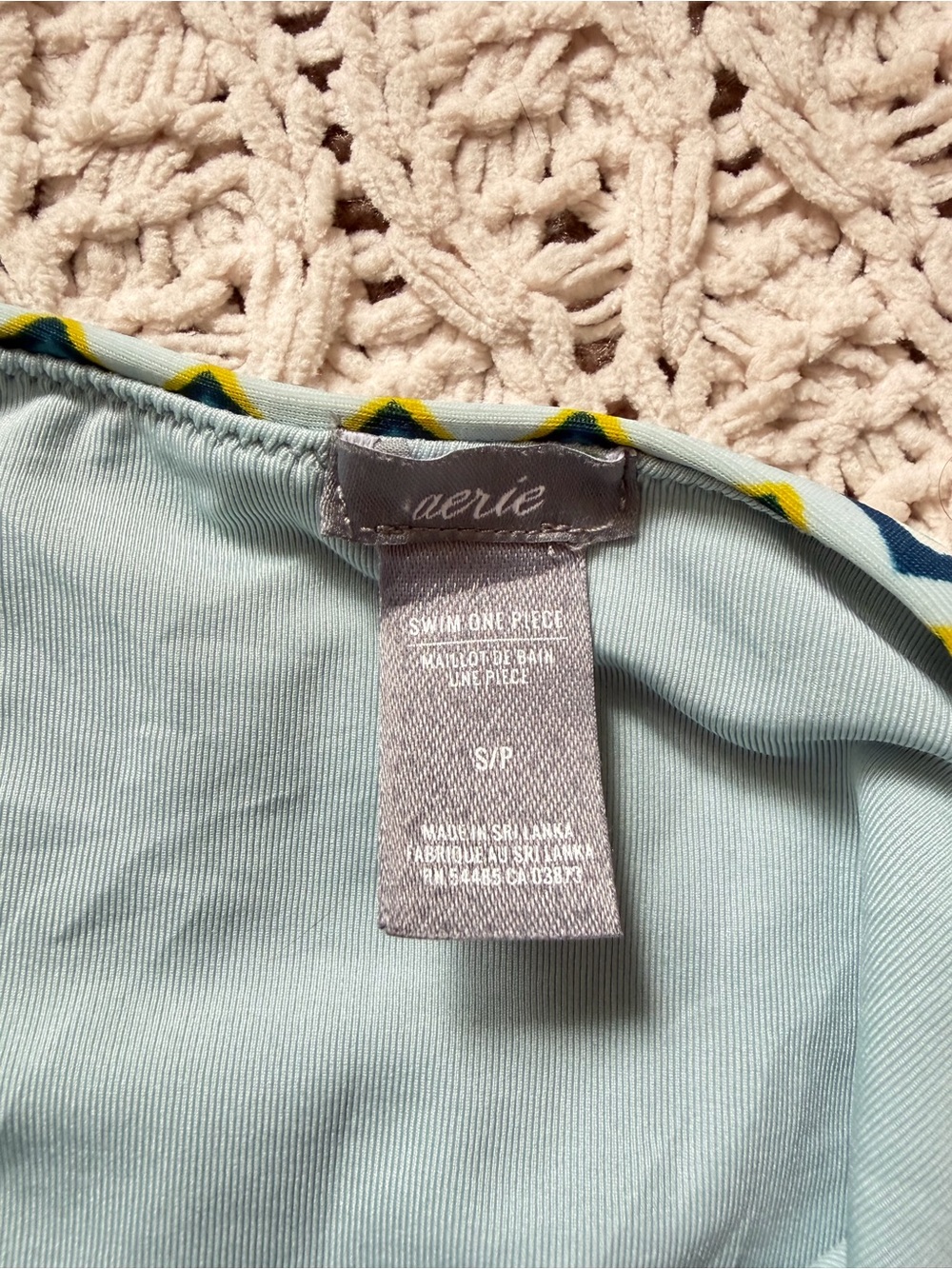 Aerie Women’s One Piece Swimsuit - Geometric Blue & Green - Size Small - Picture 7 of 7